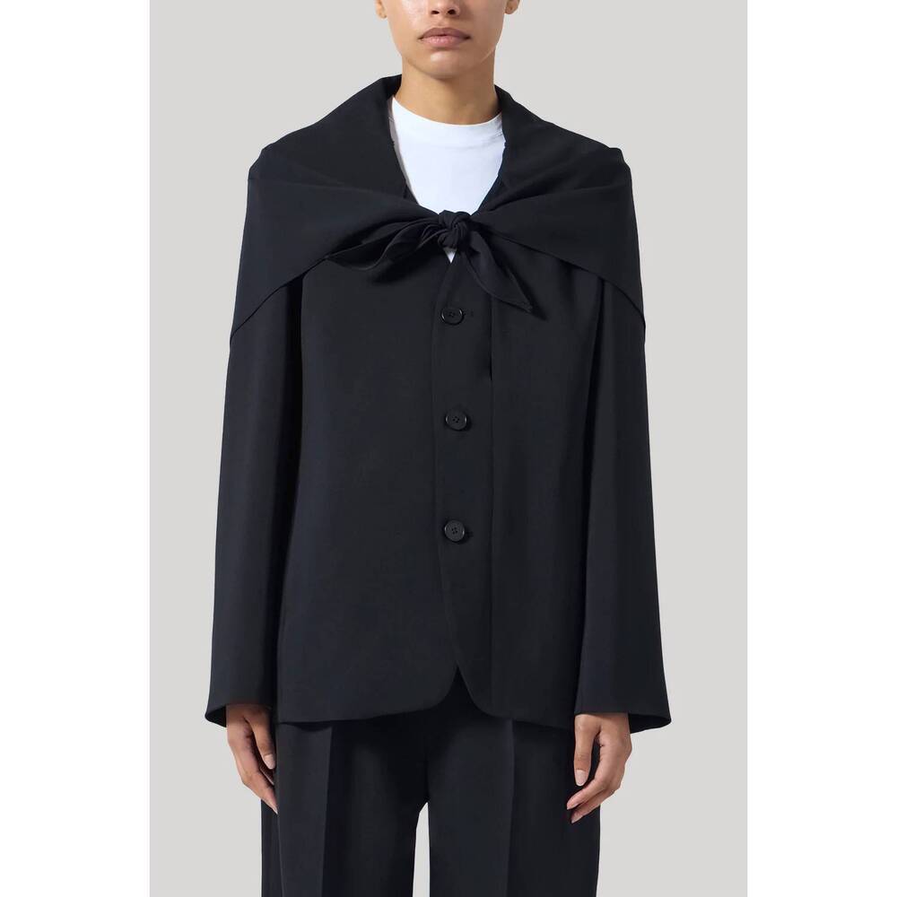 NEW KALLMEYER jamie tie-detailed cady blazer in black